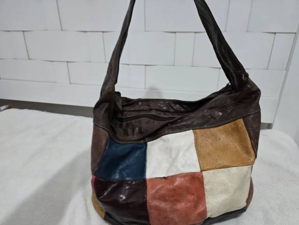 Bolsa Colorida Couro Legtimo Moderna