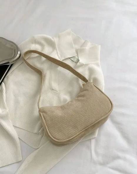 Bolsa Hobo Veludo Minimalista