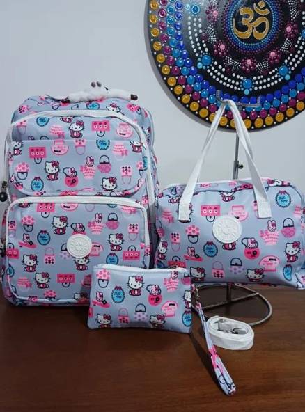 Kit Mochila Hello Kitty - 3 Peas