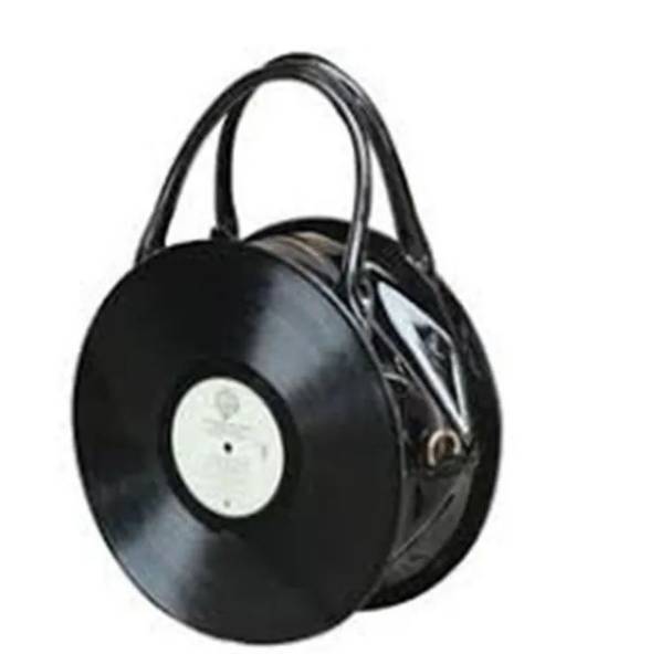 Bolsa Em Forma De Cd Vinil Feito De Croch Novinha