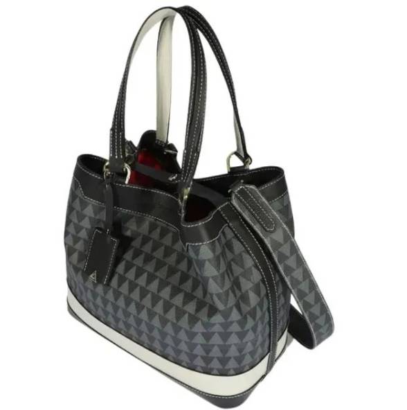 Bolsa Schutz Shopping Couro Triangle Preto