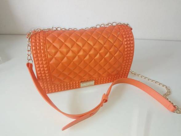 Bolsa De Ombro Laranja - Estilo Chanel