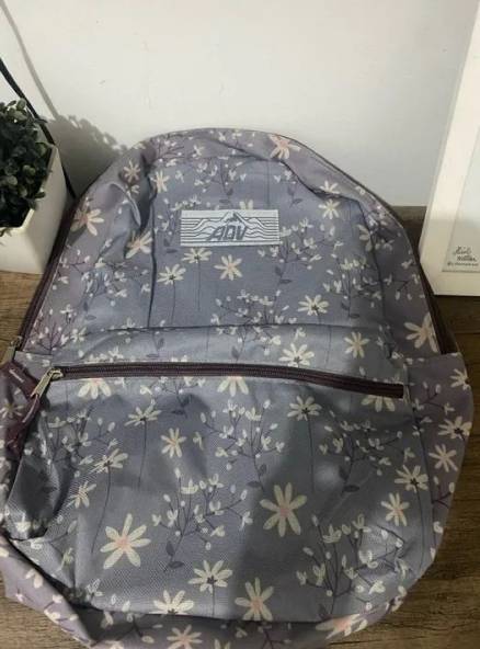 Mochila Nova Floral Cinza