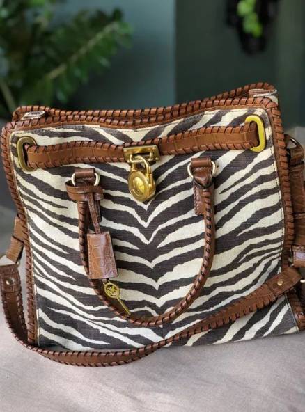 Bolsa Michael Kors Zebra No Couro Original