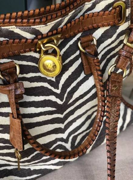 Bolsa Michael Kors Zebra No Couro Original